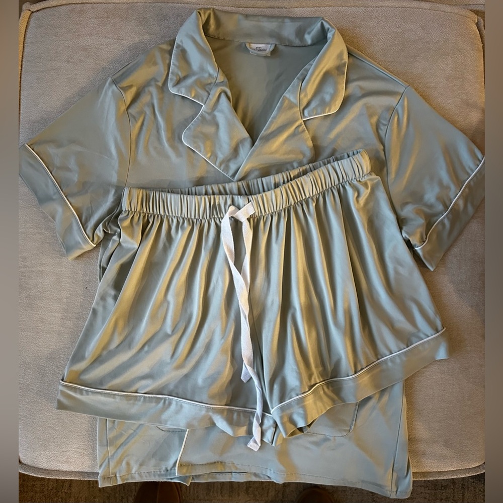 Light Green Satin Pajama Set